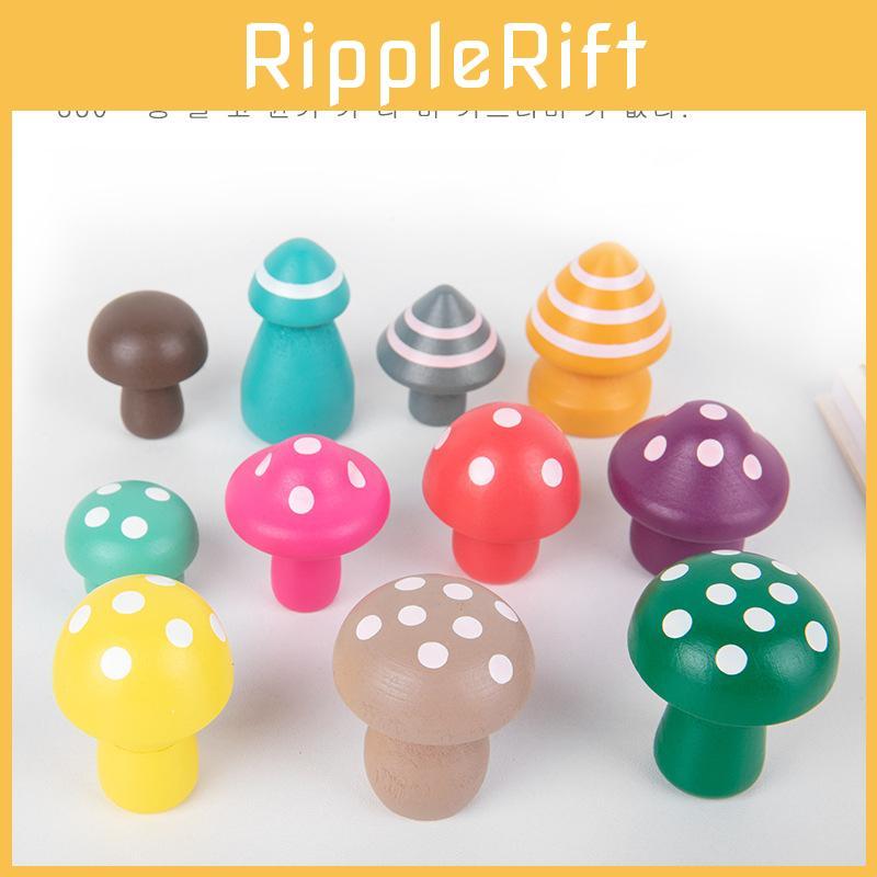 Mushrooms Wooden Toddler Learning Toy For Counting And Concentration Practice