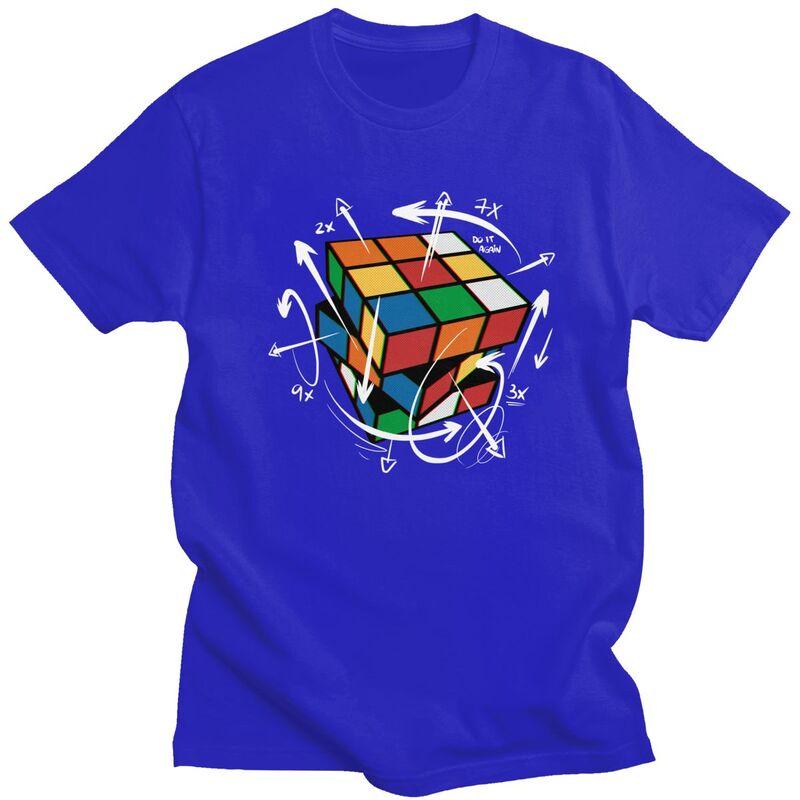 Custom Rubix Rubiks Cube Math Formula T Shirt for Men Tshirt Casual Tees Geek Magic Gift Tshirt Slim Fit Clothing
