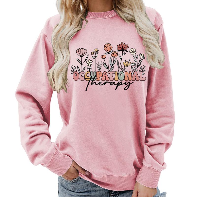 Women's Round Neck Printed Hoodie - Autumn/Winter Outerwear