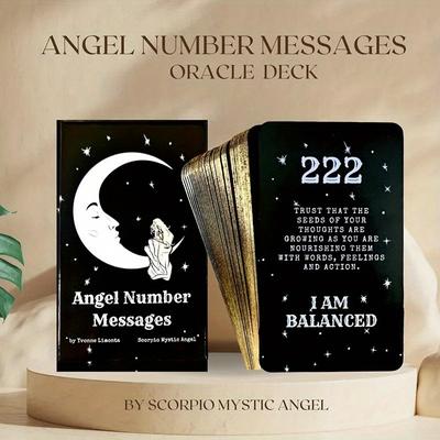 1 Kutu Melek Numarası Mesajı Yaldızlı Kenar Tarot Kartları Oyun Kartları Oyun Kartları