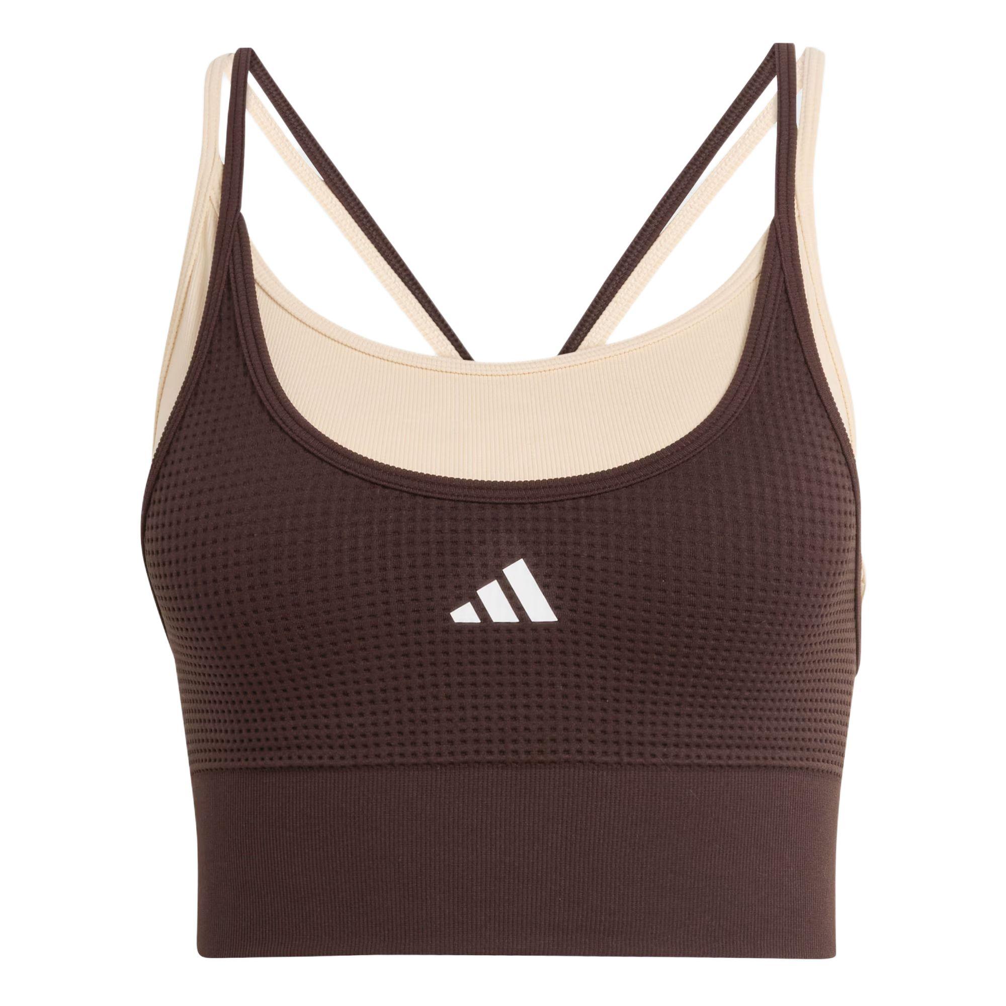 Adidas Seamless Medium Support Fake Two-Piece Quick-Dry Knitted Sports Bra Women Underwear KQ5240 XL