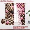 2D FLAT PRINTING 2pcs Curtains (Without Rod) Valentine's Hearts and Leopard Modern Window Curtain Durable Polyester Curtains