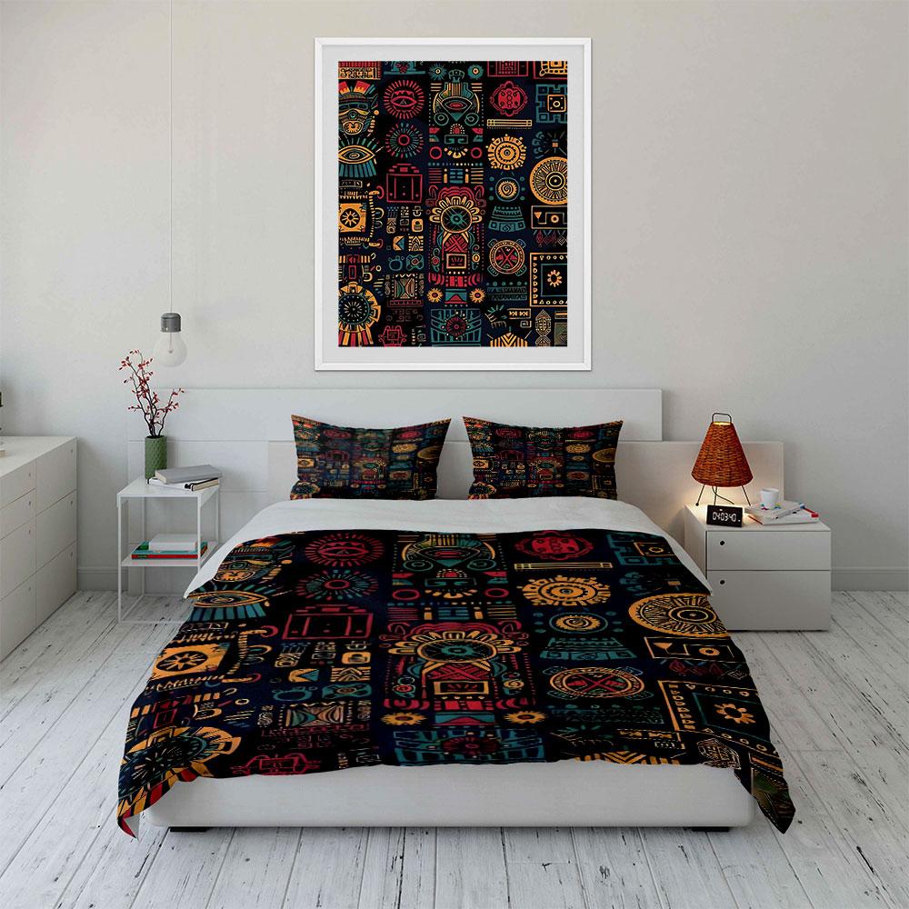 Geometric and tribal motifs. Bedding sets Duvet cover sets Duvet covers Pillowcases(1 * Duvet Cover 2 * Pillowcases without duvet insert)