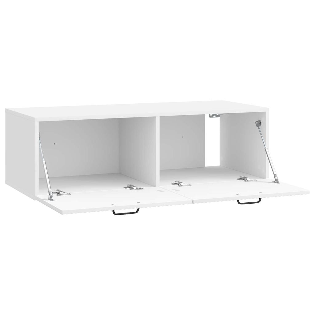 Wall Mounted TV Cabinet High Gloss White 98 X 41 X 30 Cm