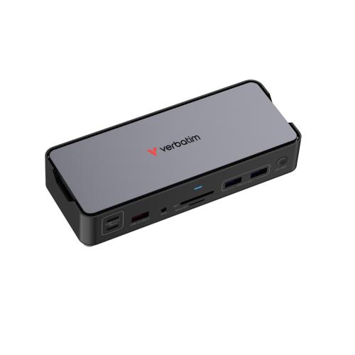 Verbatim 32171 CDS-15 USB-C Pro Docking Station 15 Ports, Grey/Black