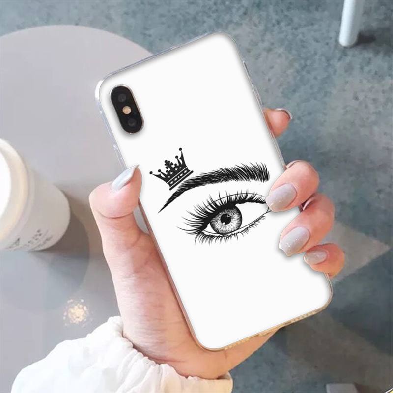 

Eyelash pattern And Eyebrow Drawing Phone Case for iphone 13 8 7 6 6S Plus X 5S SE 2020 XR 11 12 mini pro XS MAX iphone XS MAX