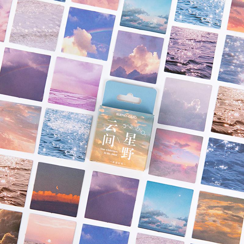 Journamm 45pcs/box Color Card Stickers Inspiration Color Card Series Kawaii Cute Sticker Plan Custom Stickers Diary Stationery