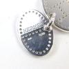 Great HERMES Pendant Top H Logo Motif Punched Oval Silver AG925 Women Used
