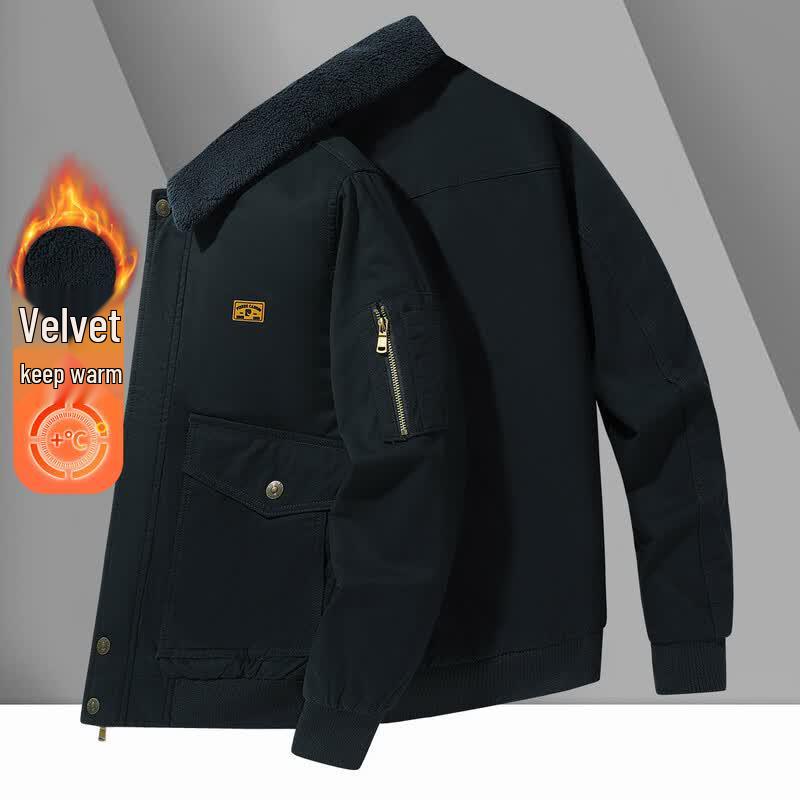 Pierre Cardin Men s Fleece Lined Lapel Bomber Jacket L