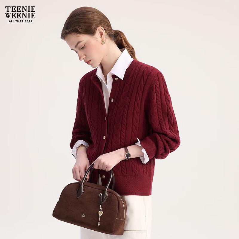Teenie Weenie Women's Wool Blend Cable Knit Cardigan