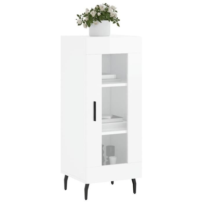 VidaXL Buffet Blanc brillant 34,5x34x90 cm Bois d'ingénierie 828814