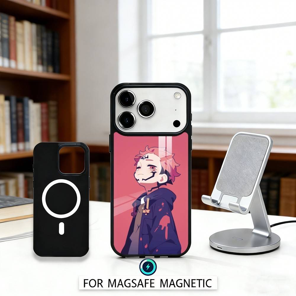 

J-Jujutsu K-Kaisen Gojo Sukuna Phone Case For iPhone 17,16,15,14,13,12,Pro,Max For Magsafe Magnetic Wireless Charging iPhone13PROMAX