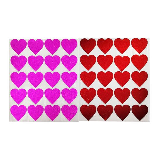 40 Stück Geschenk-Siegel-Siegel-Box-Aufkleber in Herzform, einfarbig, romantische Liebe, Jahrestag, Scrapbooking