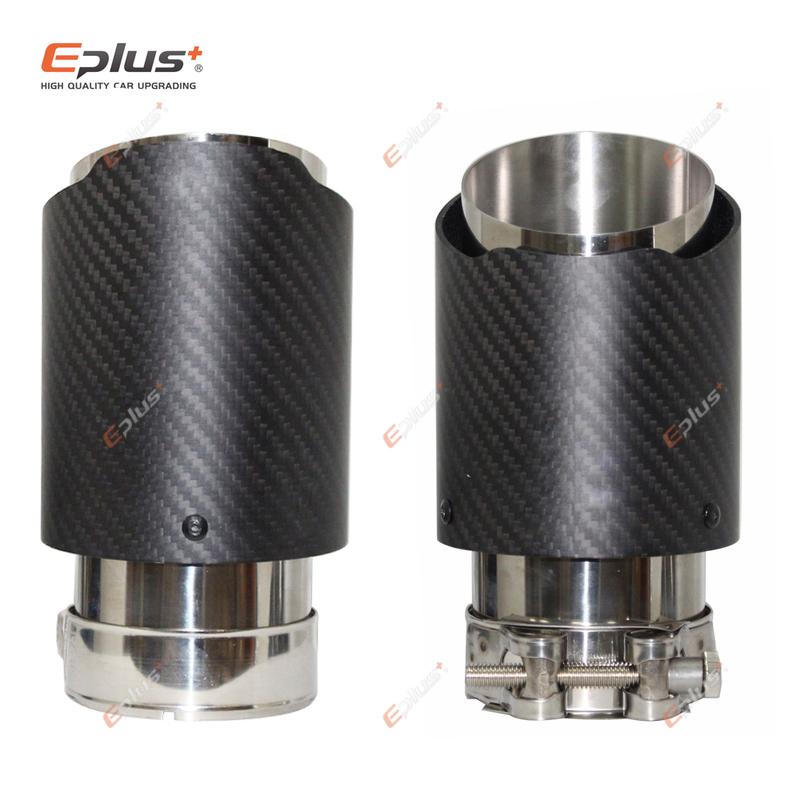 

Universal Car Matte Carbon Fiber Muffler Tip Exhaust System Pipe Mufflers Nozzle Straight Stainless Silver 51mm-76mm