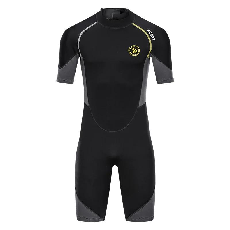 Neoprene Wetsuit Men Short Sleeve Scuba Diving Suit Snorkeling Spearfishing Swimsuit Surfing Sunproof One Piece
