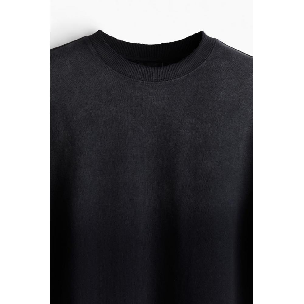 H M T sHirT Oversized fiT Black oMbre