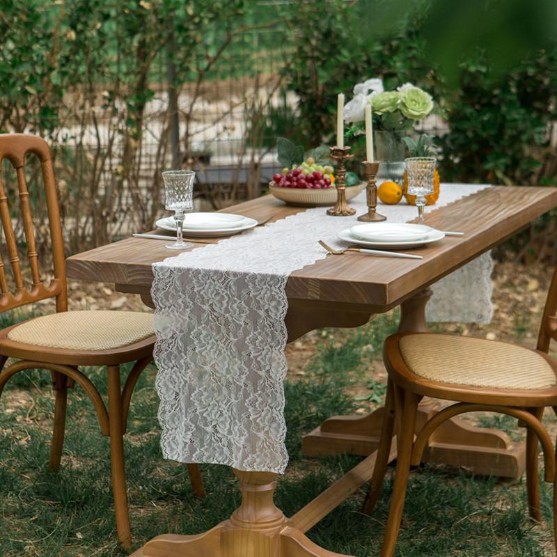 

Elegant Lace Table Runner French Romantic Cutout Atmosphere Placemats Suitable for Home Dining Room Decor Living Room Wedding Party Holiday Decoration 30*90CM