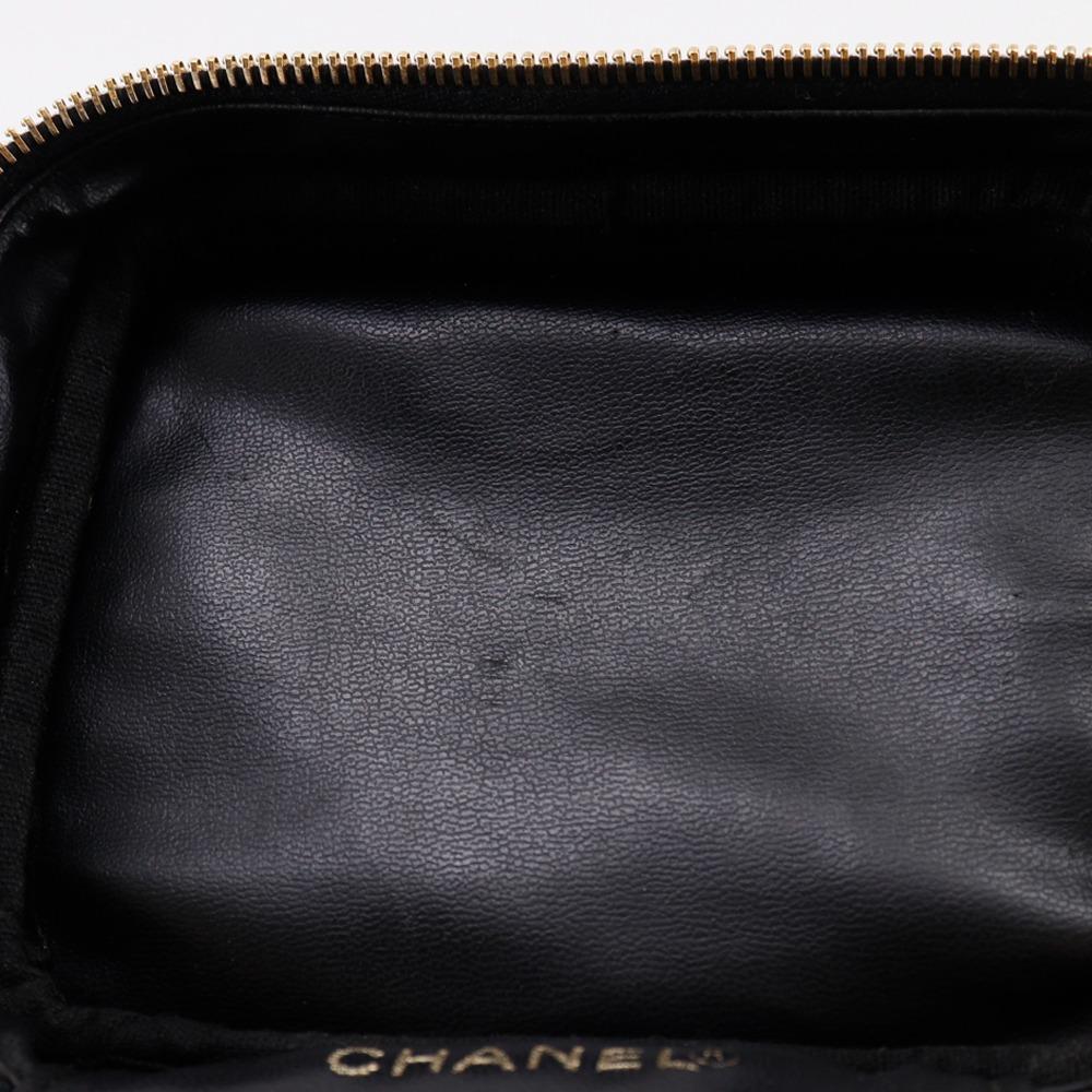 CHANEL Vanity Pouch A01998 COCO Mark black leather Women Used