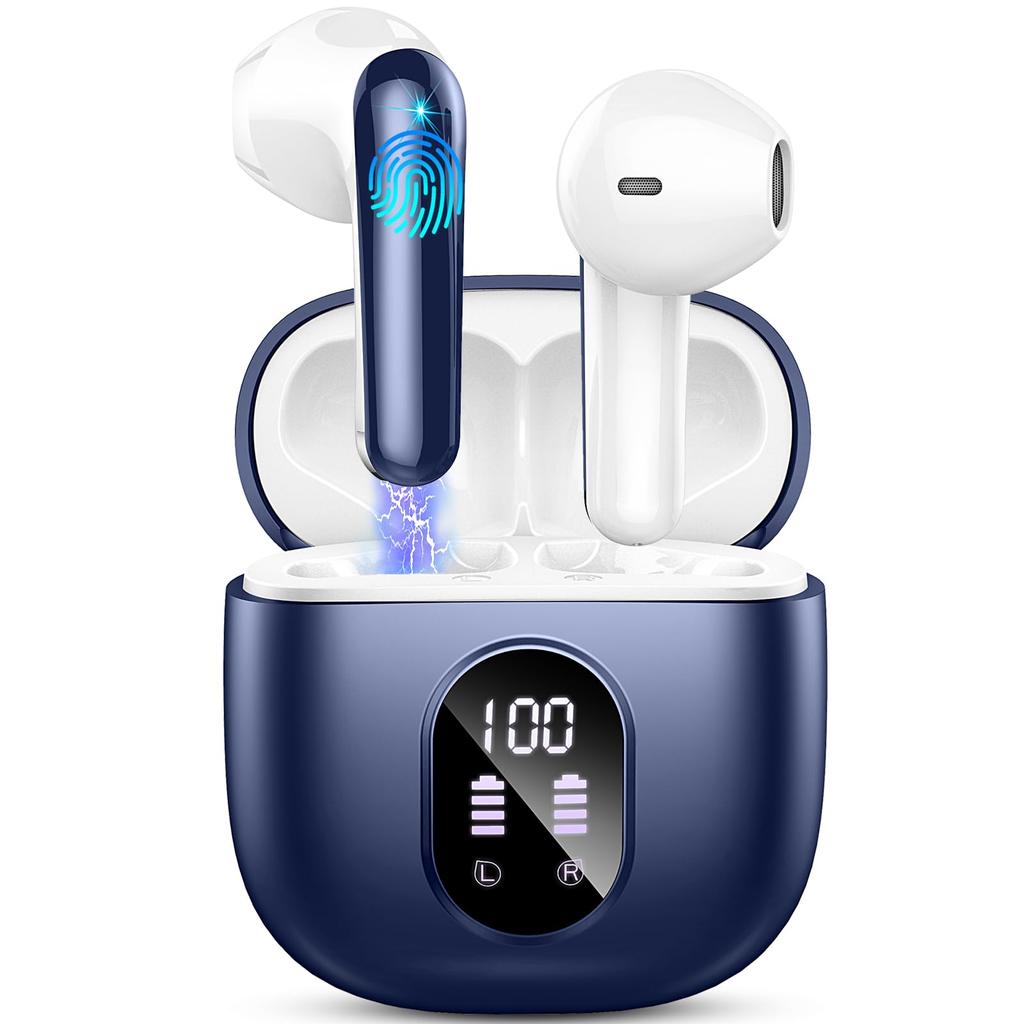 Bluetooth Wireless Earbuds Upgraded Bluetooth Compact and Bluetooth Automatic IPX7 Sound ENC Call Noise Low Instant Compatible with LED Fast 50 Hours