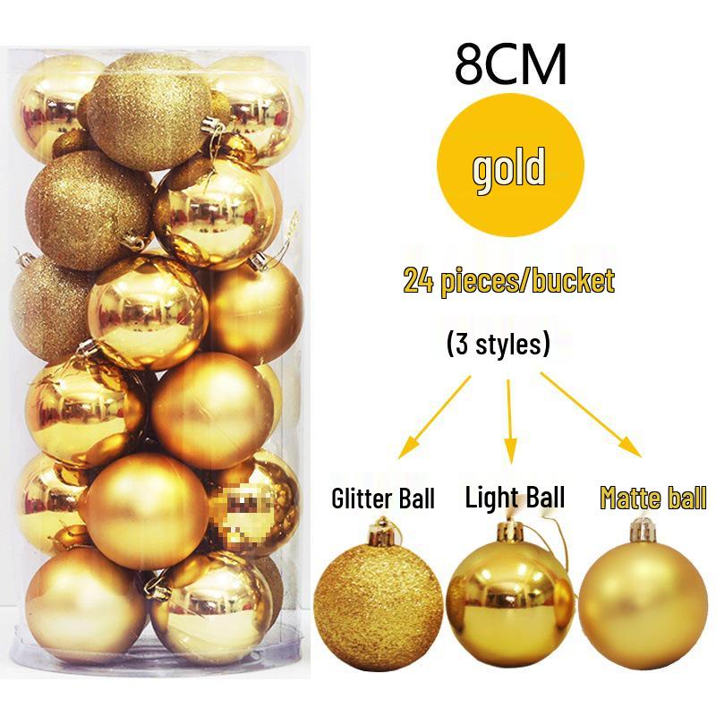 Colorful Christmas Tree Matte & Shiny Ball Decorations for Shopping Mall Ceiling