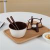 Ceramic Cheese Bowl Chocolate Fondue Melting Furnace Hot Pot Stove Dining Plate Dessert Plate Heated Insulation Tray Cheese Pot
