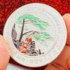 Chinese tourist attraction, Xi'an Big Wild Goose Pagoda, tourist attraction, gold-plated color printed commemorative medal, gold coin