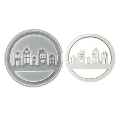 Hollow House Wreath Resins Molds for Making Tealight Holder Decorations Holiday Gift Room Decorations Art Craft Project