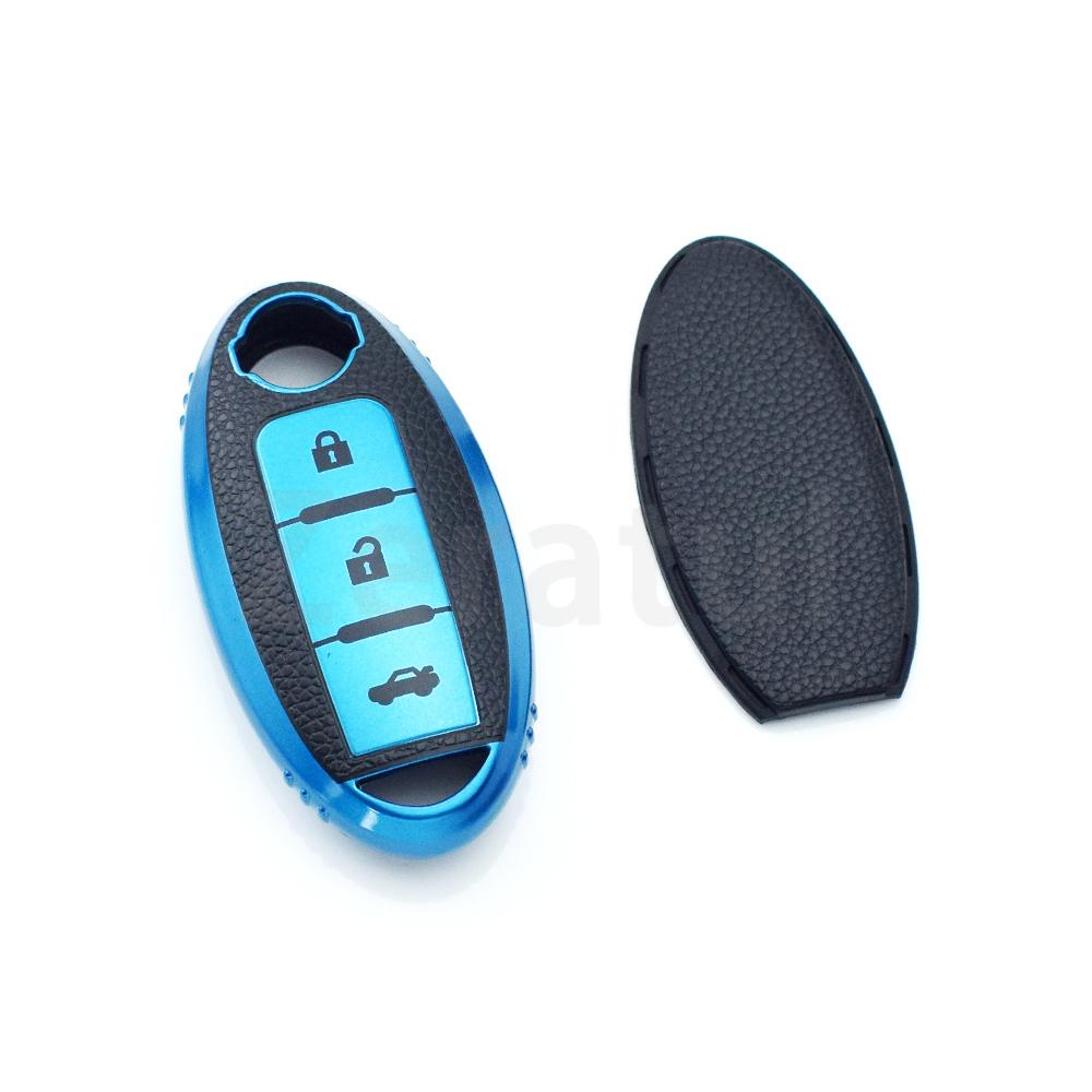 3 Buttons Tpu Leather Shell Fob Holder Keyless Car Remote Key Case Cover For Nissan Rouge Maxima Altima Sentra Murano Qashqai