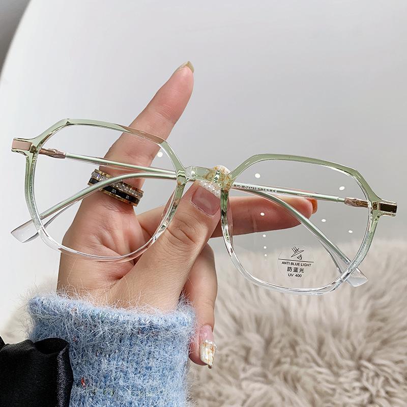 Trend Tr90 Anti-Blue Light Lightweight Glasses Frame Side Shiny Women'S Flat Mirror 3098