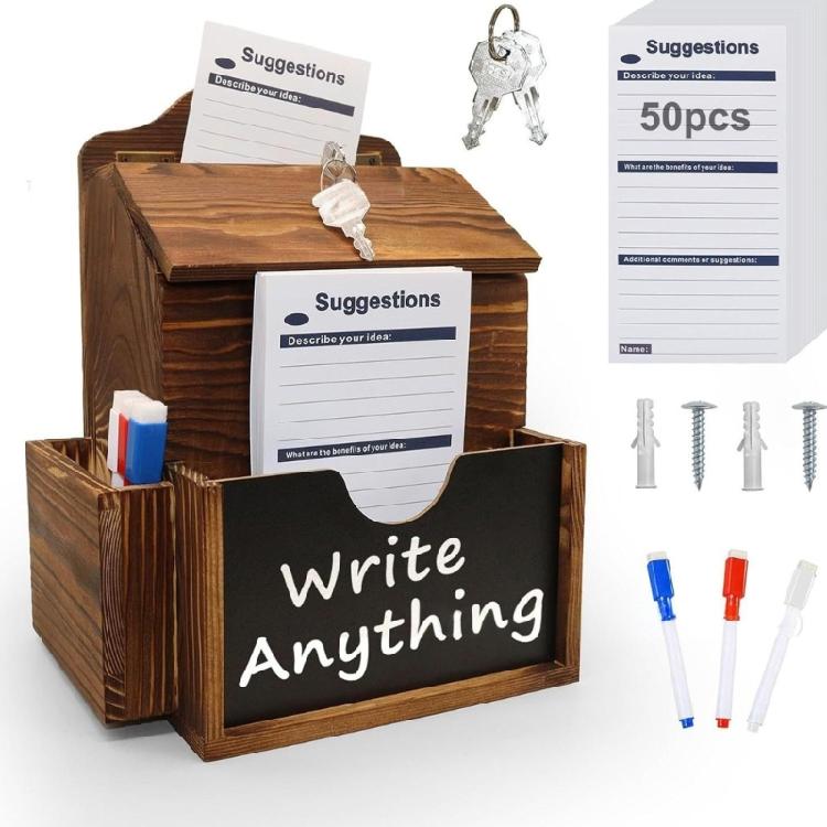 Office Suggestion Box With Covered Best External Holders Writing Face And Mounting Hardware Included