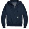 Polo Solid Color Loose Fit Hoodie Women Hoodies Dark-Blue WMPOKNINFB20732