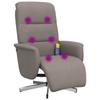 Massage Chair with Footrest Taupe Fabric