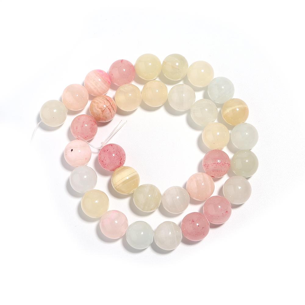 1 Strand 4 6 8 10 12mm Natural Colorful Jades Stone Beads Smooth Round Loose Stone Bead For Jewelry Making DIY Bracelet Necklace