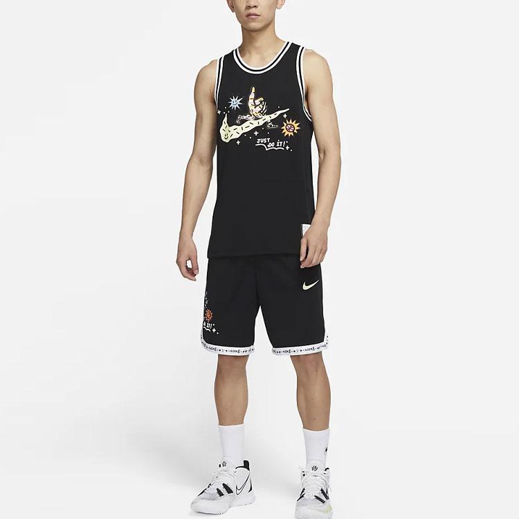 Nike Dri-Fit Printed Breathable Basketball Tank Top Men Tops Black DV3191-010