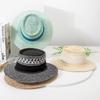 New Spring And Summer British Style Color Matching Hand-Woven Straw Hat Children Travel Vacation Visor Big Edge