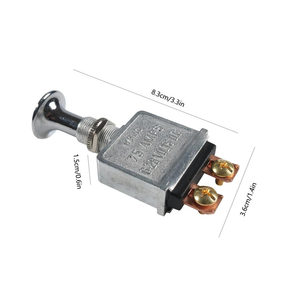 Push Pull Switches Chrome-Plated Heavy Duty On/Off Switches 6-28V DC Push-Pull Light Button Novelty Automotive Push Switches For