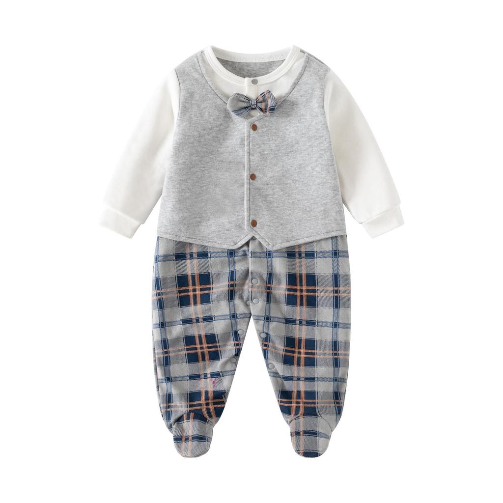 Długi rękaw męski kombinezon niemowlęcy na specjalne okazje (0-12m)