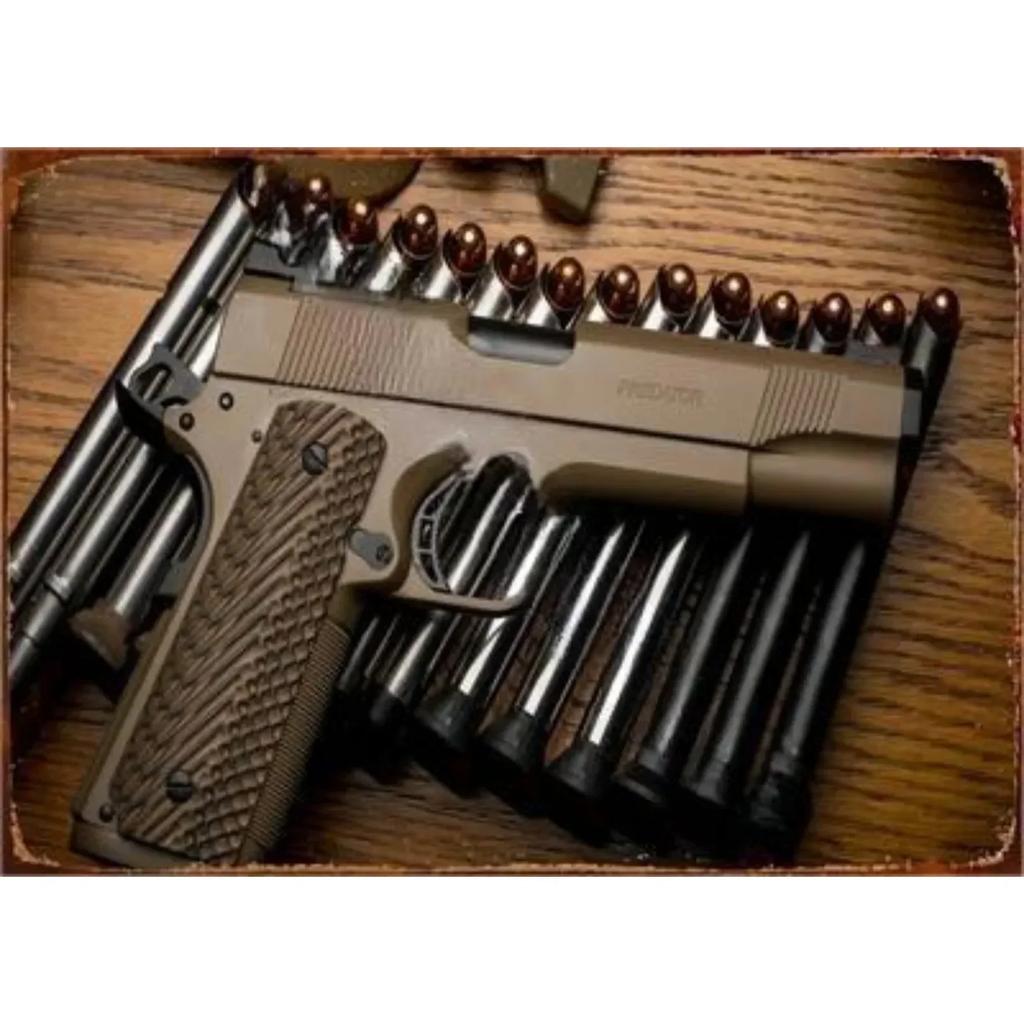 Vintage Neue Pistole HD Zinn Malerei Metall Zeichen Poster Nach Hause Wohnzimmer Bar Club Party Mann Höhle Kunst Wand Dekoration