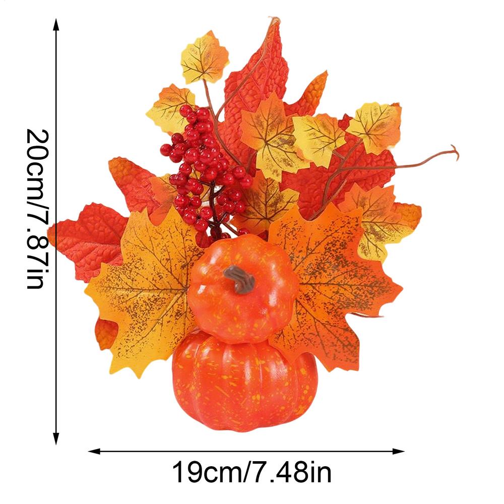 Artificial Pumpkins Halloween decorations Pumpkin ornaments Artificial pumpkin maple leaves Autumn home Decorative props