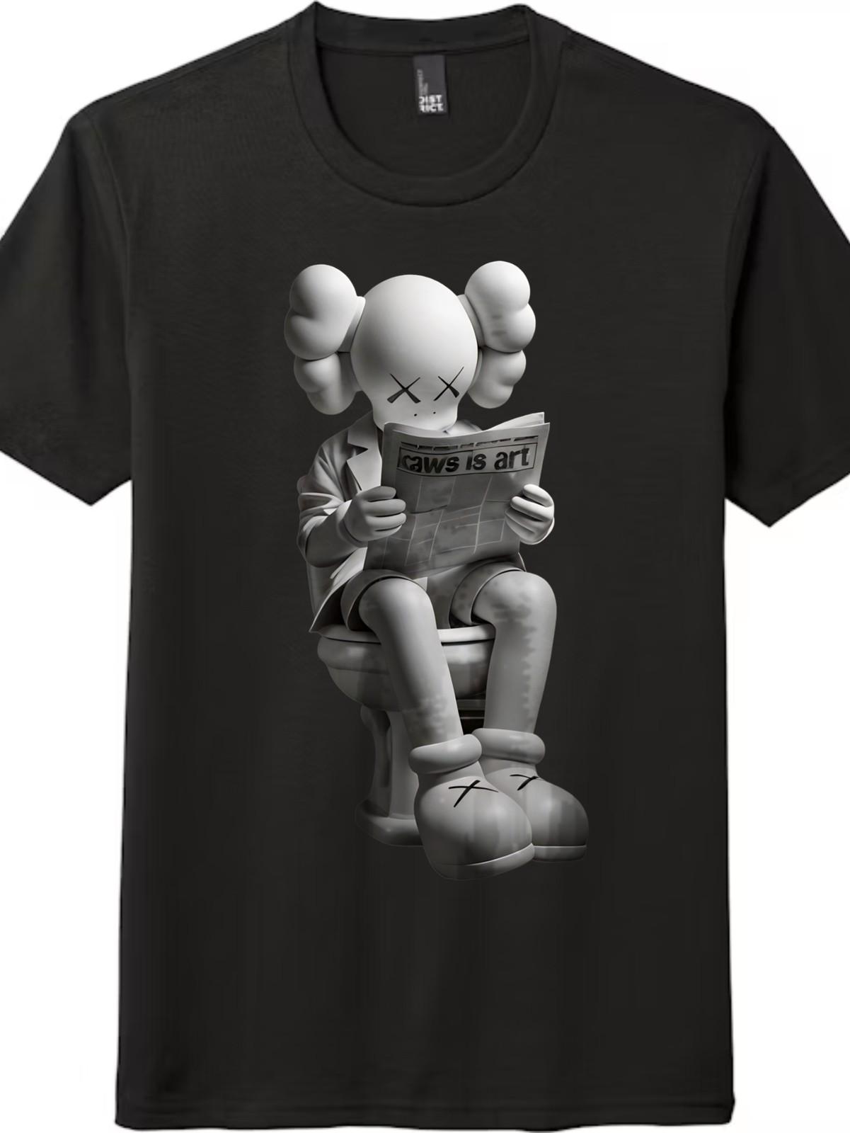 KAWS Urban Art T-Shirt Mens Womens Tees Top Unisex Trendy Cartoon Streetwear Essential for Art Lovers L
