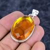 Citrine Gemstone Handmade 925 Sterling Silver Jewelry Pendant 1.85" M-3243