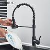 Rozin Matte Black Kitchen Faucet Deck Mounted Mixer Tap 360 Degree Rotation Stream Sprayer Nozzle Kitchen Sink Hot Cold Taps