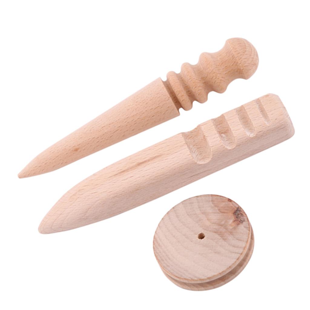 Wood Leather Craft Slicker Leather Polished Burnishing Tool Kit (Cone Type)