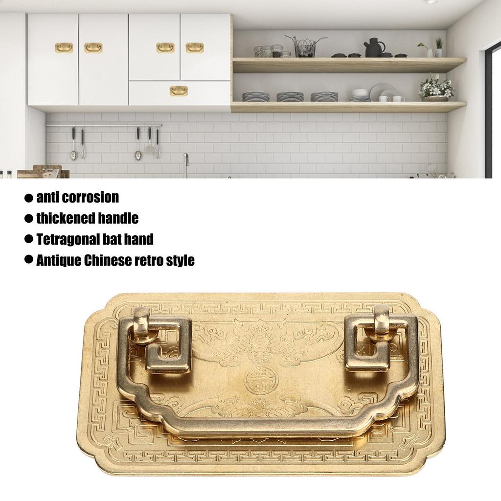 Antiker Schubladengriff Viereckiger Fledermausgriff Antiker Chinesischer Retro Schubladengriffe mit 2 Schrauben für Schranktüren