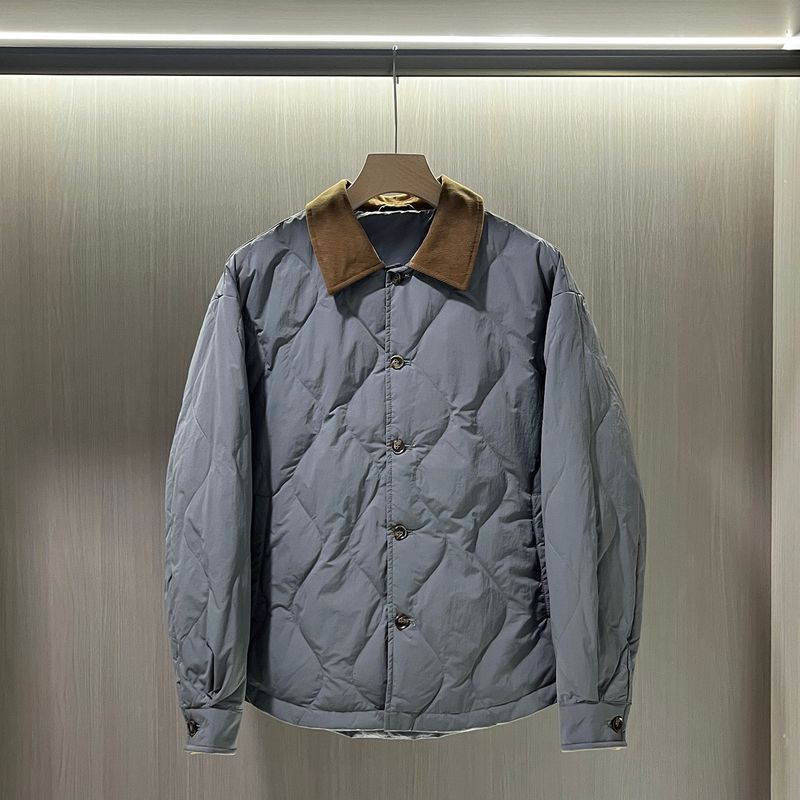 Lightweight down Jacket for Men and Women, Winter Retro Color-Blocking Shirt-Style Turn-Down Collar Casual Warm and Cold-Resistant Casual Coat