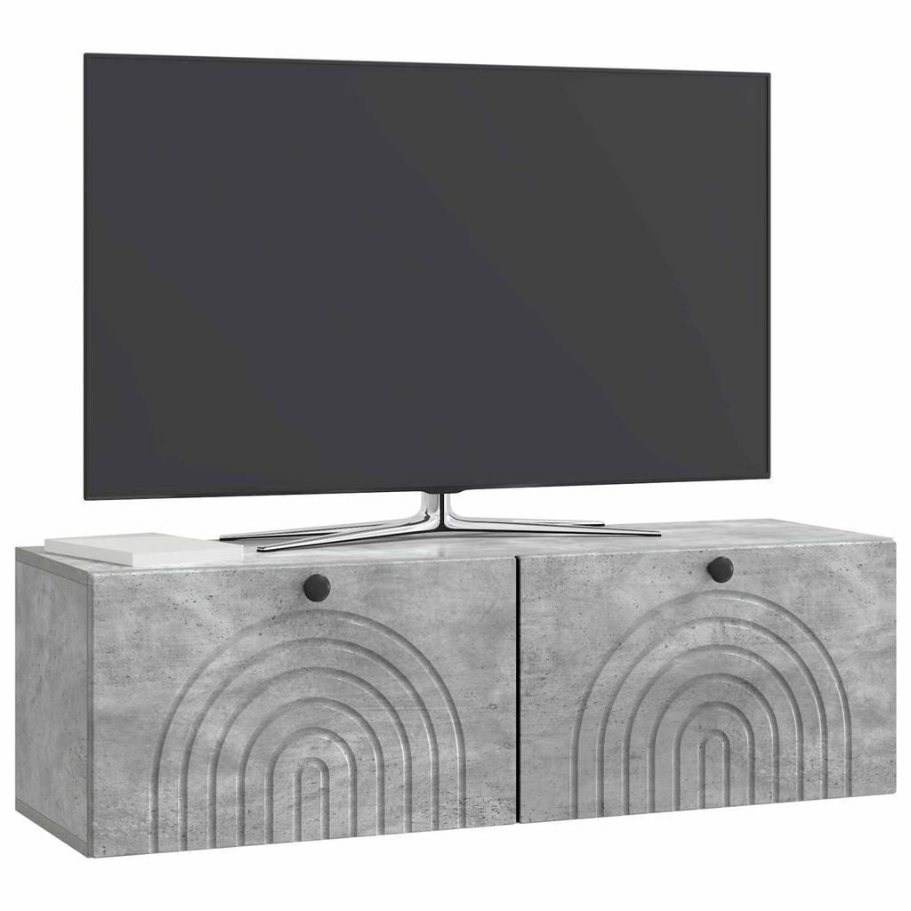 Wall Mounted TV Cabinet Concrete Grey 98 x 31 x 30 cm