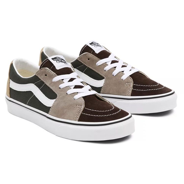 Vans Sk8-Low Color Block - Demitasse Unisex Sneakers Brown True-White VN0A4UUKB7J