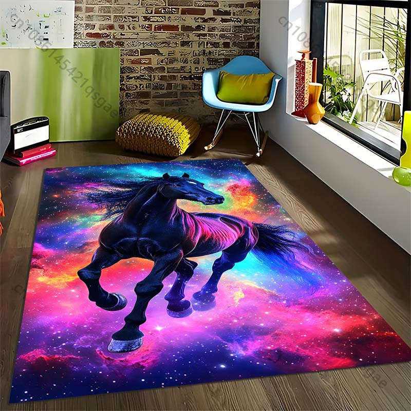

Dark Horse in The Dreamy Clouds Printed Carpet for Living Room Bedroom Bedside Bathroom Floor Mat Area Rug Sofa Mat Home Decor 40cm x 60cm