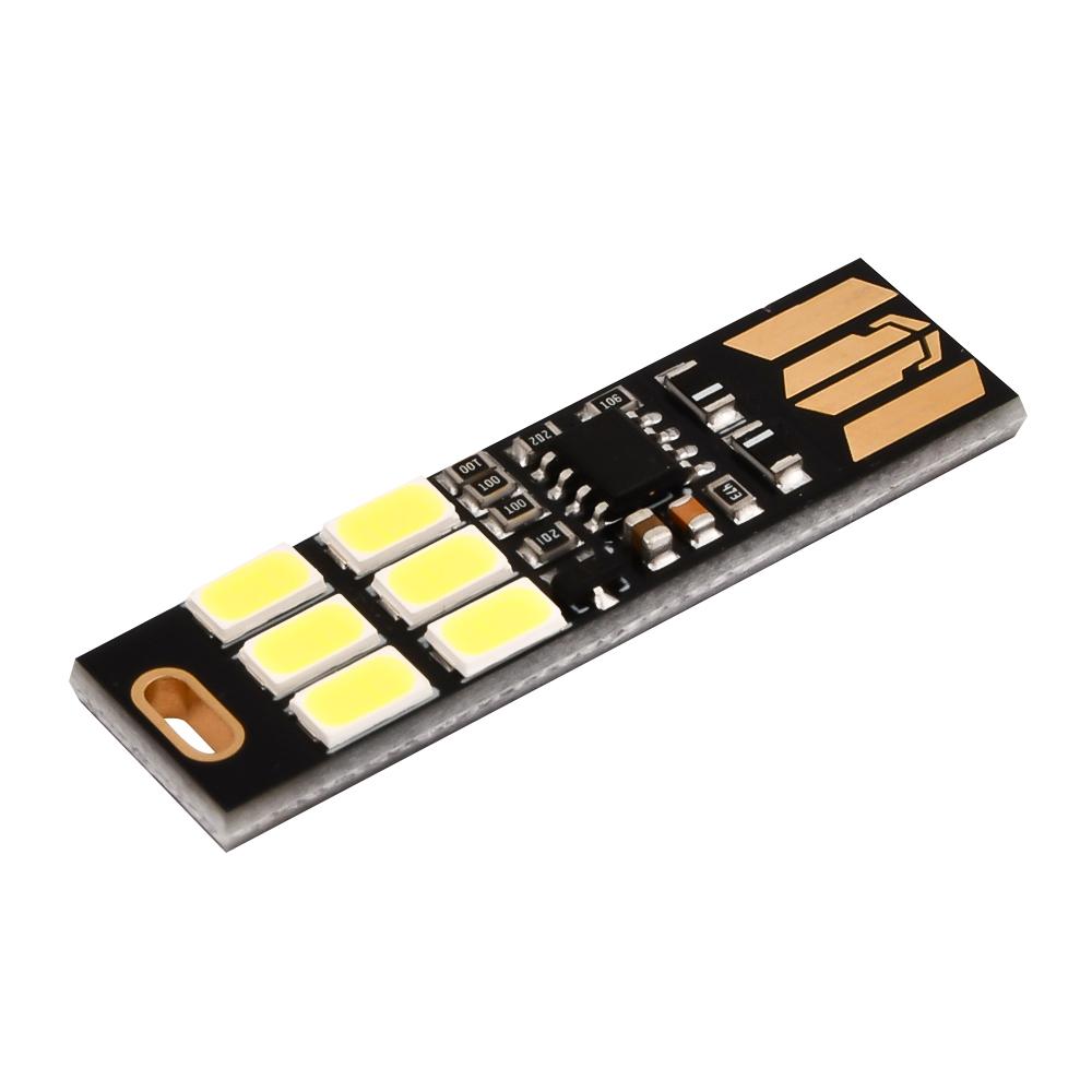 Mini 1711 USB 6LED SMD Light Portable 1V Touch Sensor Adjustable Dimming Night Light Warm White