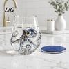 Beach House Tableware Octopus Glass Tumbler, 350ml Stemless Wine Glass, Whale Dolphin Turtle Handblown Borosilicate Glassware Sea Creature Drinking